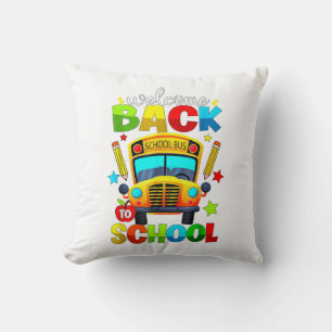 Willkommen zurück im Schulbus 1. Schultag unterric Kissen