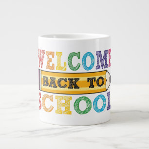 Willkommen zurück in der Schule – Bleistift-Illust Jumbo-Tasse