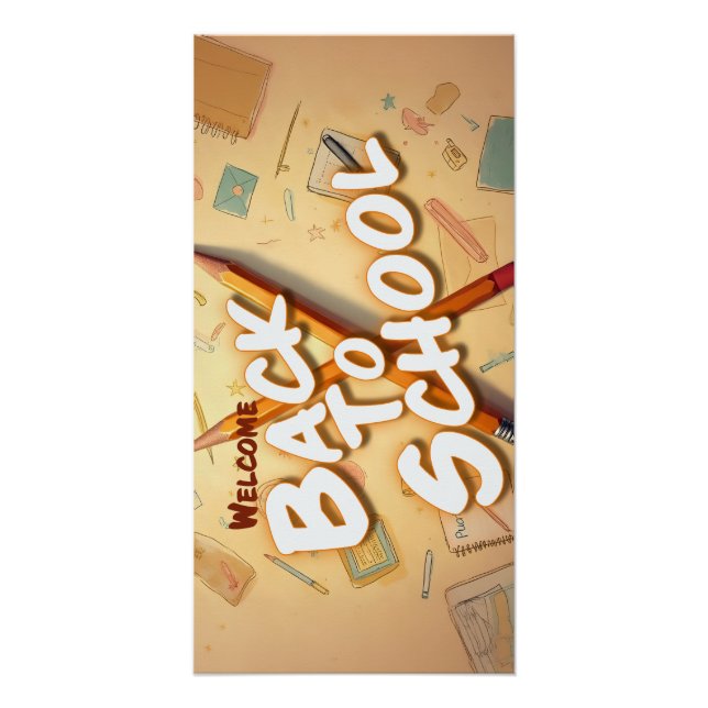 Willkommen zurück in der Schule – Bleistift-Kunstd Poster (Vorderseite)