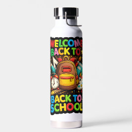 Willkommen zurück in der Schule – Bunter Klassenra Trinkflasche