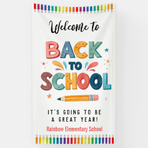 Willkommen zurück in der Schule, Erster Schultag Banner