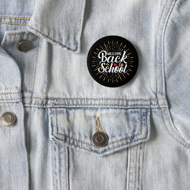 Willkommen zurück in der Schule Erster Schultag Button (Beispiel)