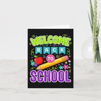 Willkommen zurück in der Schule Erster Schultag Karte