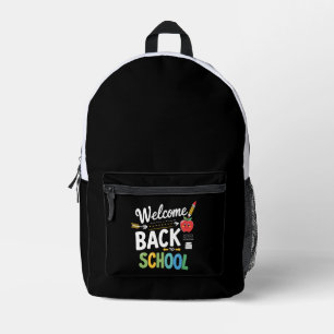 Willkommen zurück in der Schule Erster Schultag Le Bedruckter Rucksack