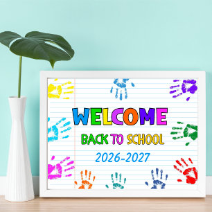 Willkommen zurück in der Schule Erster Schultag Poster