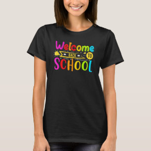 Willkommen zurück in der Schule Froher erster Schu T-Shirt