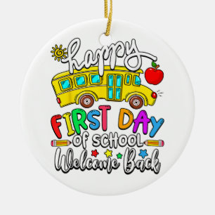 Willkommen zurück in der Schule Froher erster Tag Keramik Ornament
