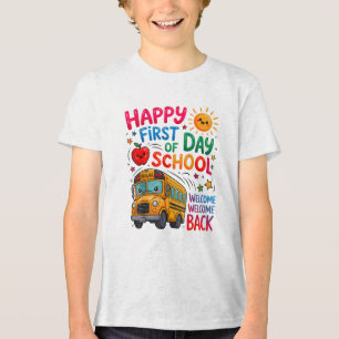 Willkommen zurück in der Schule Froher erster Tag Tri-Blend Shirt