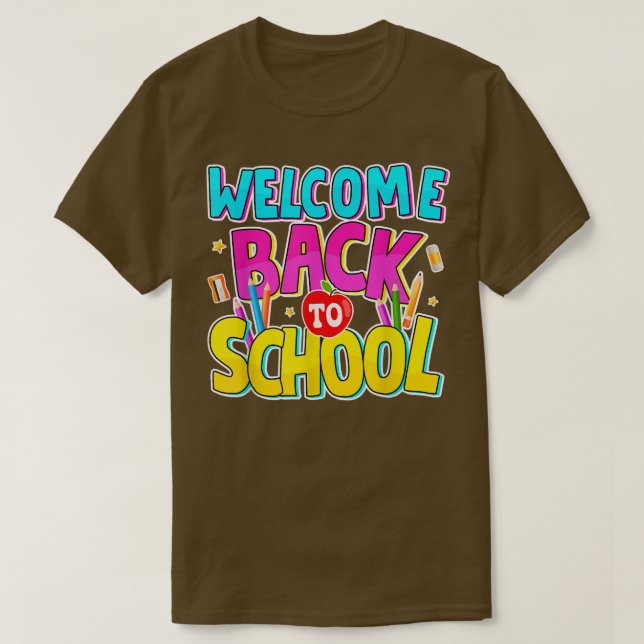 Willkommen zurück in der Schule Funny First Day of T-Shirt (Design vorne)