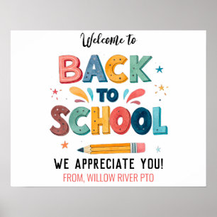 Willkommen zurück in der Schule – Helle und lustig Poster