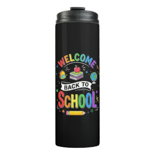 Willkommen zurück in der Schule Kinder Lehrer Erst Thermosbecher