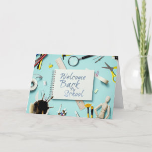 Willkommen zurück in der Schule - kreativer Stil f Karte