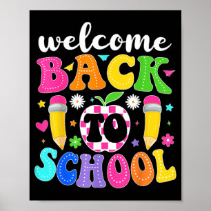 Willkommen zurück in der Schule Lehrer Erster Tag Poster