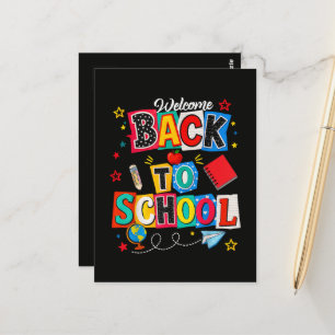 Willkommen zurück in der Schule Lehrer Glücklicher Postkarte