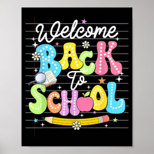 Willkommen Zurück In Der Schule Lehrer Kinder Erst Poster