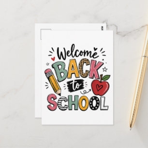 Willkommen zurück in der Schule Lehrer Schüler ers Postkarte