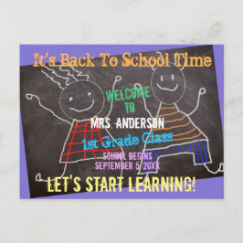 Willkommen zurück in der Schule, um den Lehrer zu  Postkarte