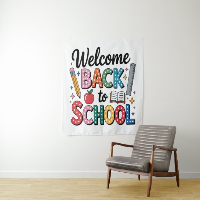 Willkommen zurück in der Schule Wandteppich (Beispiel)