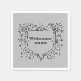 Willkommen zurück Mittlerer Verzierter Schildanges Serviette