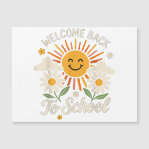 Willkommen zurück zu den Shirts am ersten Schultag Magnetkarte