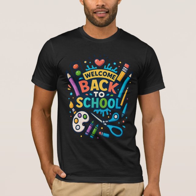Willkommen zurück zu School Fun Art Design T-Shirt (Vorderseite)