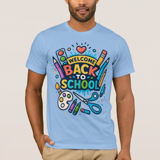 Willkommen zurück zu School Fun Art Design T-Shirt (Vorderseite)