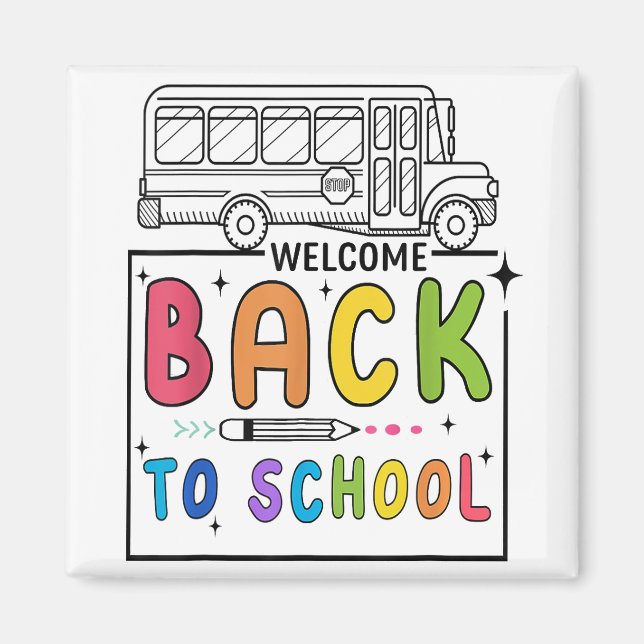 Willkommen zurück zum ersten Schultag Magnet (Vorne)
