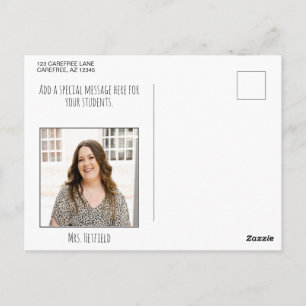 Willkommen zurück zum Foto des Lehrers Postkarte