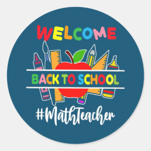 Willkommen zurück zum Mathematiklehrer der Schule Runder Aufkleber