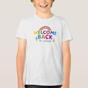 Willkommen zurück zum Regenbogendesign der Schule Tri-Blend Shirt