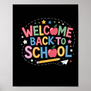 Willkommen zurück zum Schul-Shirt Süße farbenfrohe Poster