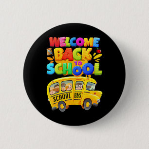 Willkommen zurück zum Schulbusfahrer Mens Boy Button