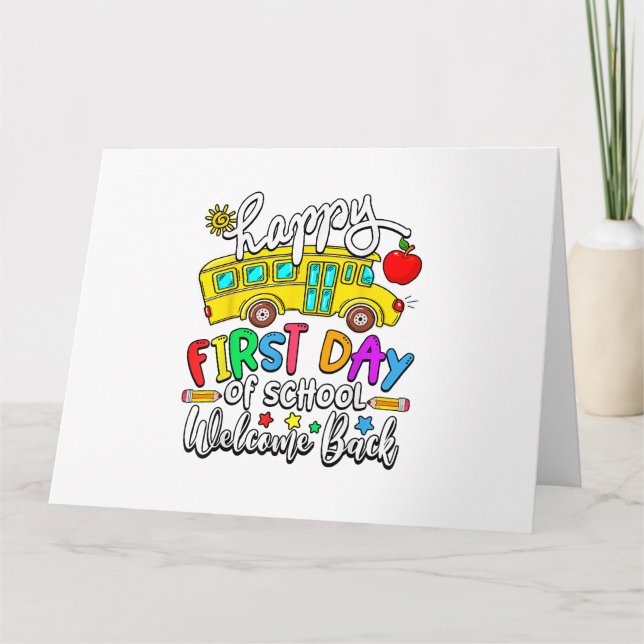 Willkommen zurück zum Schullehrer-Bus Karte (Vorderseite)