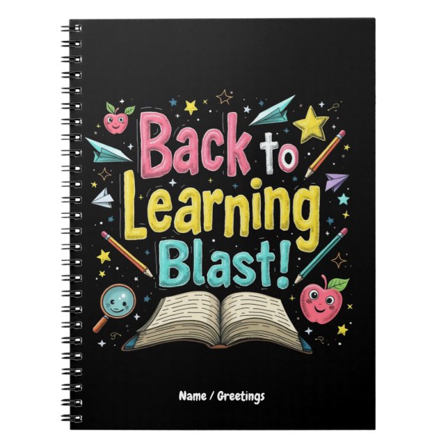 Willkommen zurück zum Schulunterricht, der die Kin Notizblock (Vorderseite)