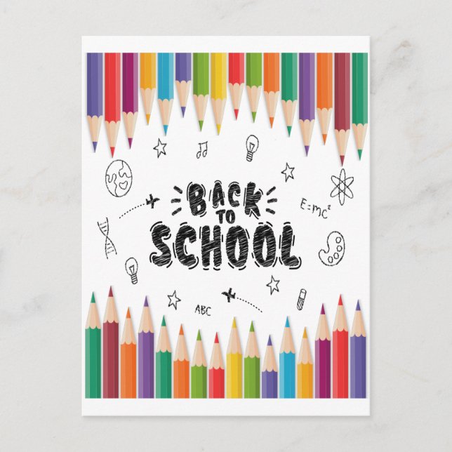 Willkommen zurück zum Shirt der Schule, dem ersten Postkarte (Vorderseite)