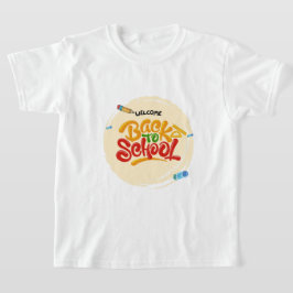 Willkommen zurück zum Shirt Farbenfrohe 3D-Schrif