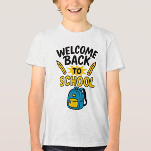 Willkommen zurück zur lustigen Schul-Rucksack-Blei Tri-Blend Shirt