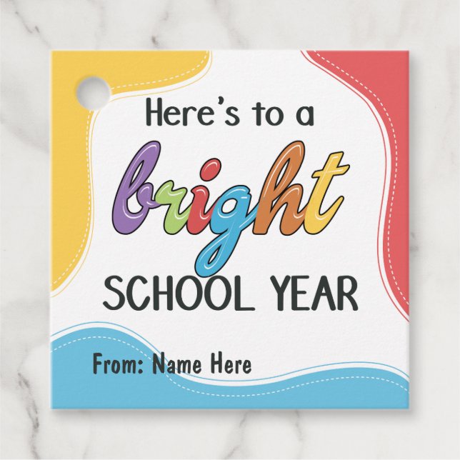 Willkommen zurück zur Schule, dem hellen Schuljahr Geschenkanhänger (Vorderseite)