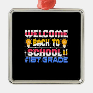 Willkommen zurück zur Schule der 1. Klasse Ornament Aus Metall