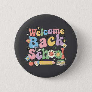 Willkommen zurück zur Schule Erster Schultag Lehre Button