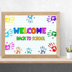 Willkommen zurück zur Schule Erster Schultag Poster