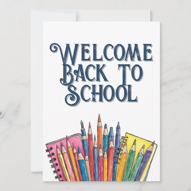Willkommen zurück zur Schule - farbenfroher Start (Vorderseite)