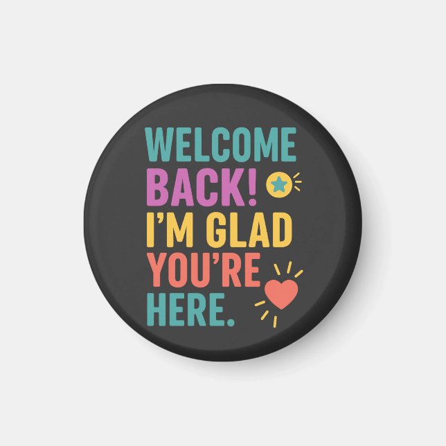 Willkommen zurück zur Schule, Geschenk für Lehrer Magnet (Vorne)