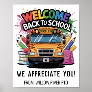 Willkommen zurück zur Schule - Helle & Fun Unterri Poster