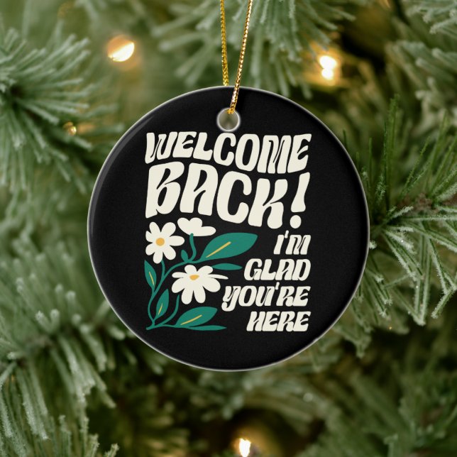 Willkommen zurück zur Schule Keramik Ornament (Baum)