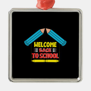 Willkommen zurück zur Schule Ornament Aus Metall