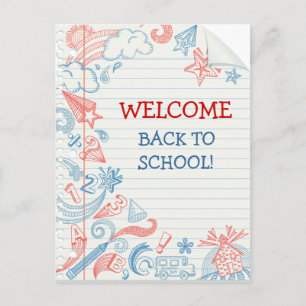 Willkommen zurück zur Schule Postkarte