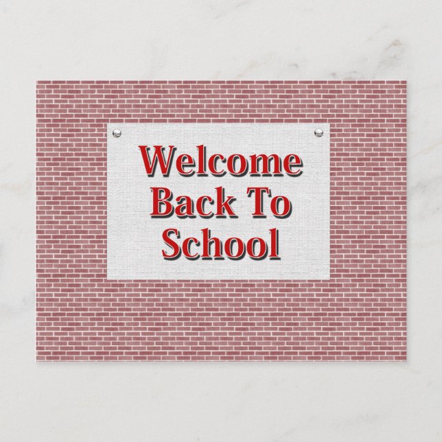 Willkommen zurück zur Schule Postkarte (Vorderseite)