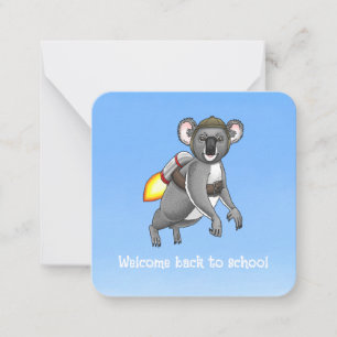 Willkommen zurück zur Schule Rocket Koala Mitteilungskarte