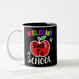 Willkommen Zurück Zur Schule-Shirt Lustige Lehrer Zweifarbige Tasse